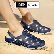 [HỎA TỐC HCM] Giày nhựa đi mưa đan chéo nam iDEP- Dép sục bít mũi siêu bền - GL019
