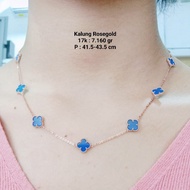 Kalung + Liontin Emas Rosegold 17K Berat 7.160 Gram