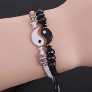 Hang qiao shopBest Friend Bracelets for 2 Matching Yin Yang Adjustable Cord Bracelet for Bff Friends