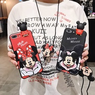 Huawei P10 Lite P10 P10 Plus P20 P20 Pro P20 Lite Nova 3e P30 P30 Pro P30 Lite Nova 4e P40 P40 Pro Cartoon Mickey Minnie Phone Case Soft Back Cover With Stand Doll and Lanyard