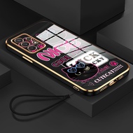 HP Phone Case For Samsung Galaxy A32 4G A32 5G Case Cute Cat Pattern Phone Case Layered Strap Phone 