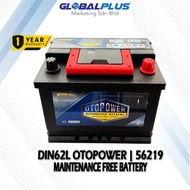 Otopower DIN62L - 56219 Mf Battery (Bateri Kering) Car Battery for Proton X50, Peugeot 206, 305, 308