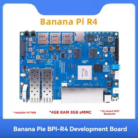 A85P For Banana Pi BPI-R4 Router Development Board 4GB RAM MT7988A with 2 SFP High-Performance Open-
