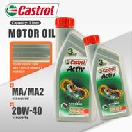 Castrol Activ 20W-40 4T Full Synthetic Engine Oil Minyak Hitam Honda RS150R EX5 1000ml Kapcai Actibo