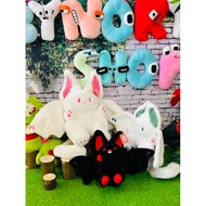Fancy black and white bat rabbit plush toy