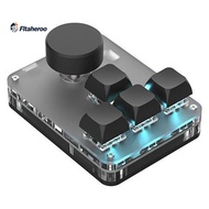 Acrylic TYPE C Connection 4 Key 1 Knob Keyboard Programmable Macro Keyboard Customizable RGB Light U