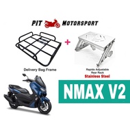 Tapak Monorack Stainless Steel Rapido NMAX V2 Food Delivery Bag Bracket Base Transformer Adjustable 