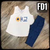 [HCM] (65-80kg) Đồ bộ BIGSIZE lửng sát nách thun cotton. Đồ bộ bigsize sát nách ngố. Đồ bộ bigsize l