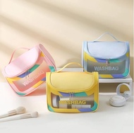Washbag Rainbow Waterproof Tas Kosmetik Travel Size Pouch Makeup Washbag Transparan Rainbow Organize