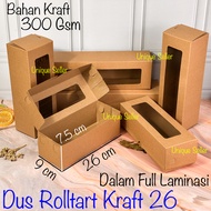 [Isi10] Dus Box Kotak Roll Tart 26x9x7.5 Kraft 26 cm 26cm / Dus Box Kotak Roll Cake Kraft 26x9 x 7.5
