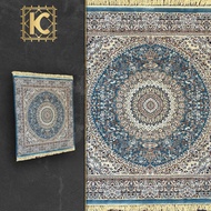 Kinara Carpet Royal Isfahan Karpet Permadani Square 150x150 Blue