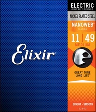 Elixir Original Strings 12102 Nanoweb Medium Electric Guitar Strings .011-.049 red