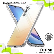 RINGKE® FUSION Minimalist Fit Samsung Galaxy A34 5G Crystal Clear Back Shockproof Soft TPU Bumper Ph