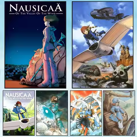 N-Nausicaa of the Valley of the Wind Painting Calligraphy Canvas Poster: Crease Free Waterproof Dura