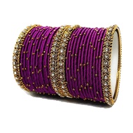 Metal bangle wrapped with silk thread valavi valayal
