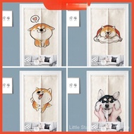 Door curtain cute Shiba Inu fabric door curtain curtain door restaurant decoration kitchen anti-fume hanging curtain bathroom bedroom half curtain cartoon cotton-linen curtain in