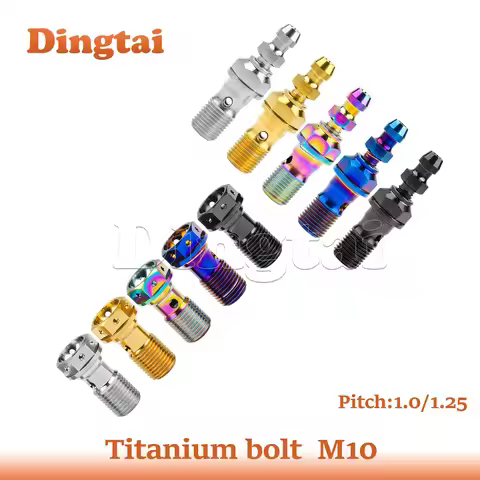 Dingtai Titanium Bolt M10x1.0/ 1.25mm Banjo Bolt for Brembo Brake Lin&Single Hole Clutch Bolt with B