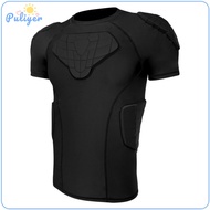 Padded Shirt with EVA Padding Athletic Compression Shirt with Back Pads Compression Top with Pads St