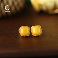 YZXQ Natural "Tang Phuong" Amber Earrings - Attract Wealth - Code E3ZF