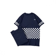 Fred Perry Checkerboard Navy Tee T-Shirt