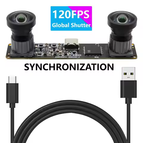 ELP 120FPS 60FPS Global Shutter USB Camera Color Synchronization Stereo Camera Module No Distortion
