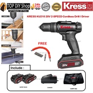 KRESS KU210 20V 2-SPEED Cordless Impact Drill Driver Hand Impact Drill Bateri Screwdriver Hammer Dri