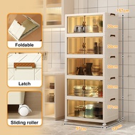 HAOWU Magnetic door High transparent plastik almari baju chest clothes drawer cabinet storage box organizer cupboard
