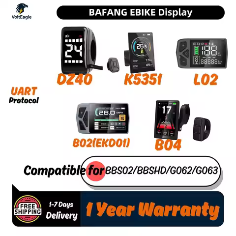 Bafang Ebike Display, UART Protocol, Compatible for BBS02 BBSHD G062 G063 Motor, DZ40, L02, EKD01, K