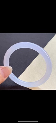 冰種翡翠天然翡翠玉鐲 A玉手鐲 玉鈪 • 冰種粉紫翡翠圓鐲