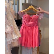 Pink 3d floral dress