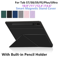 Magnetic Case For Samsung Galaxy Tab S8 Plus S7 Plus FE S9 FE Plus 12.4 Tab S9 S8 S7 11" S9 fe 10.9 Smart Book Cover Case