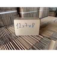 12x7x8 Combo of 50 Carton Boxes Packing Shipping Box COD 3 Corrugated Layers E/B Brown Surface