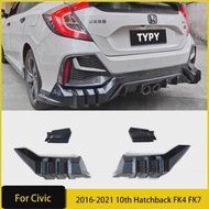 Rear Diffuser Rear R Style Spoiler for Honda Civic 2016-2021 10th Hatchback FK4 FK7 Modification Bod