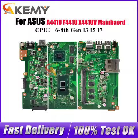 X441UV Laptop Motherboard For ASUS X441UBR X441UVK X441UAR X441UB X441URK A441U X441UAK X441U F441U 
