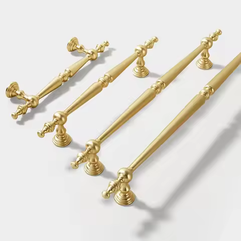 96-256mm Pitch-row Zinc Alloy Handles for Furniture Golden Knobs and Handles for Drawers Dresser Kit