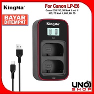 Quick Charger Dual LCD KINGMA LP-E6 for Canon EOS 70D 60D 6D 7D 5DII