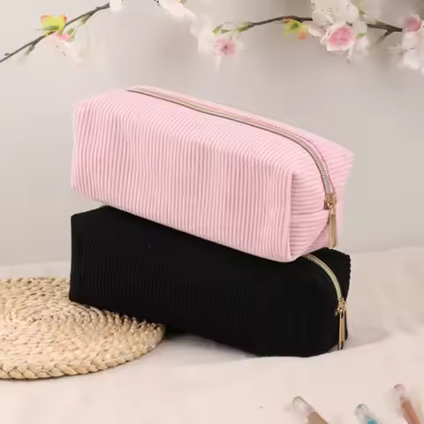 1pc Pencil Case Solid Color Pencil Case school supplies Large Capacity Pencil Case Stationery Bag Pe