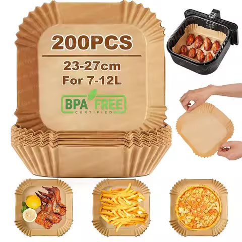 23CM Air Fryer Disposable Baking Paper Square Greaseproof Paper Parchment Paper for 7-12L Basket Air