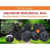 Aquarium Fish Tank Bio Ball With Sponge 16/26/36/46/56mm Filter Bacteria House Home Rumah Bakteria