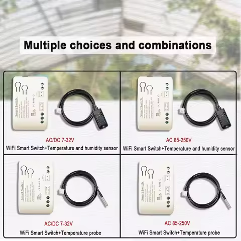 eWelink Smart 12V 24V 220V Temperature & Humidity Switch Passive Dry Contact Relay Thermostat Monito