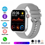 นาฬิกาออกกำกาย New NFC ECG+PPG Smart Watch 1.83 inch Sports Fitness Trackers Body Temperature HR Bluetooth Call Smartwatch Men Women