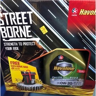 (Free Gift)CALTEX Havoline ProDS Fully Synthetic ECO 5 SAE 0W-20 (4L) - CALTEX 0W20 (Original)