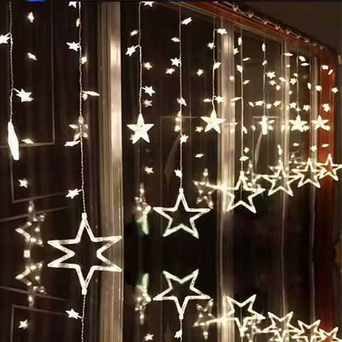 LED Fairy lights Star Curtain String LED Garland Decoration Christmas Wedding Light 3M Holiday Light