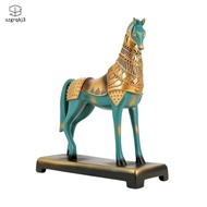 [szgrqkj3] Horse Statue Tabletop Horse Statue with Base Lustrous Equestrian Ornament for