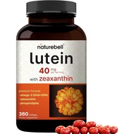 Lutein 40mg+Zeaxanthin 1600 Micrograms, 360 Soft Capsules |4 in 1 Formula Contains Astaxanthin, Omeg