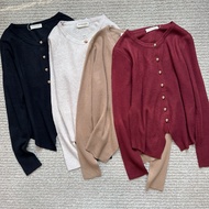 BYMOOZEE CARDI VELVE BUTTON KNITWEAR