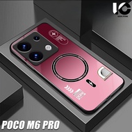 Casing hp poco M6 PRO Softcase poco M6 PRO Case Glossy Casing Shiny Glass Protector hp Phone Accesso