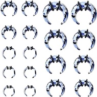 18Pcs Septum Stretching Kit 14G-00G Septum Pincher C Shape Buffalo Septum Piercing Kit Tapers for Ea