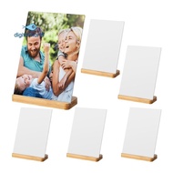 6 Pack Sublimation Photo Frames Blanks 5 X 7 Inch Heat Transfer Metal Picture Frames with Wood Base 