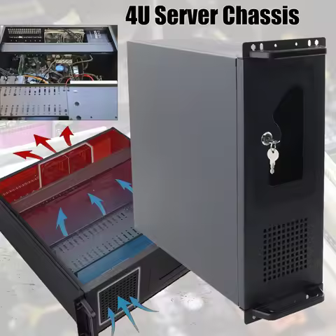 4U Server Chassis Rackmount Case Desktop Computer Compact Mini-ITX/M-ATX Server Chassis Lockable wit